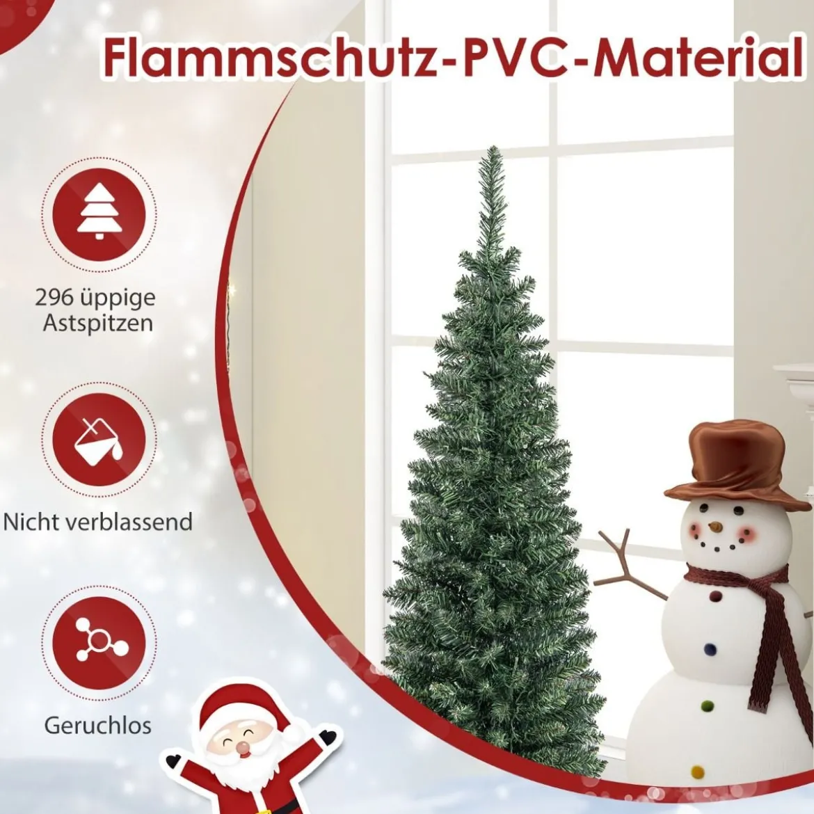 150 cm Großer Künstlicher Weihnachtsbaum Beleuchteter Christbaum Grün