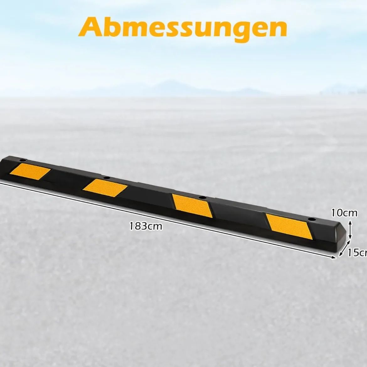183 cm Gummi Radstopper Parkplatzbegrenzung bis 4000 kg Parkbegrenzung Einparkhilfe