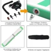 300 cm Gymnastikmatte Elektropumpe Turnmatte aufblasbar Tumbling Matte Grün