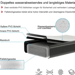 300 cm Gymnastikmatte Elektropumpe Turnmatte aufblasbar Tumbling Matte Silber
