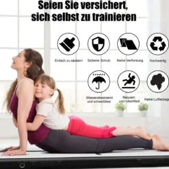 300 cm Gymnastikmatte Elektropumpe Turnmatte aufblasbar Tumbling Matte Schwarz