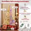 210 cm Halbkünstlicher Weihnachtsbaum Vorgeleuchtet Schnee-beflockter Weihnachtsbaum mit 852 Zweigspitzen