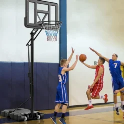 245-305 cm Höhenverstellbarer Basketballständer Tragbarer Basketballkorb mit Ständer Schwarz