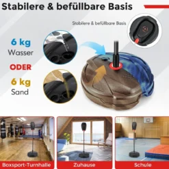 95-126 cm Höhenverstellbares Boxset Stehend Punchingball Standboxsack für Kinder ab 5 J.