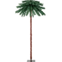 183 cm hohe künstliche Palme mit PVC-Zweigspitzen beleuchteter Kunstbaum für Weihnachten Grün