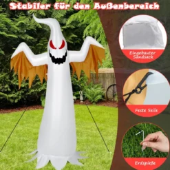 180cm hoher aufblasbarer Geist für Halloween aufblasbare Halloween-Dekoration mit leuchtend LED-Lichtern