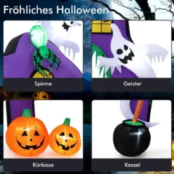 280 cm Hoher Aufblasbarer Halloween-Torbogen Aufblasbares Gruseltor mit Spinne