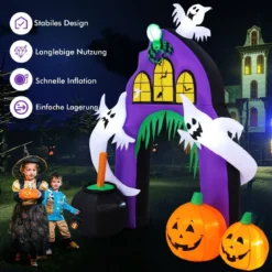 280 cm Hoher Aufblasbarer Halloween-Torbogen Aufblasbares Gruseltor mit Spinne