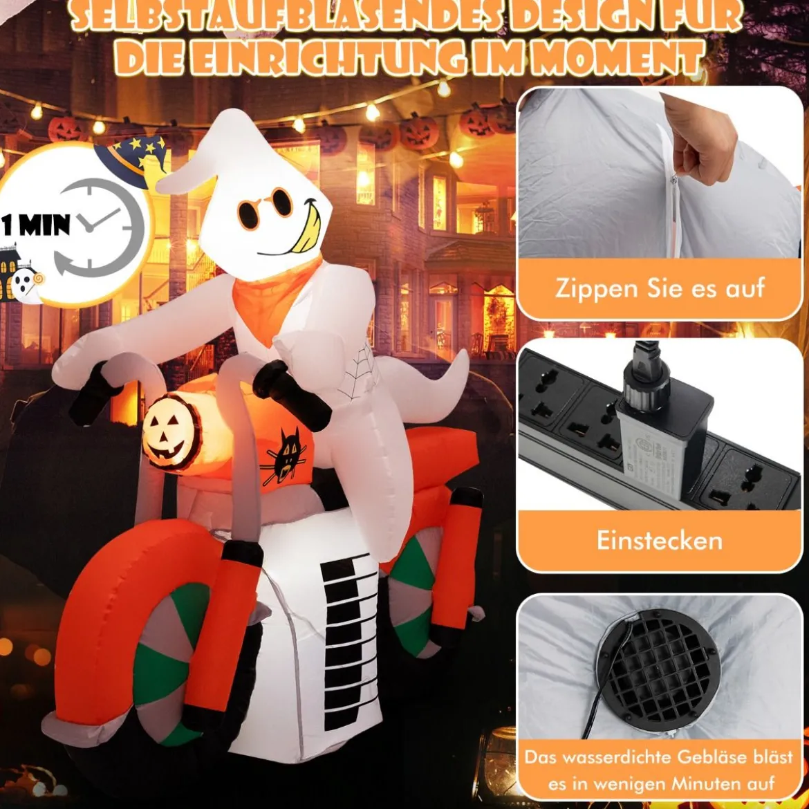 155 cm Hoher Aufblasbarer Halloween-Geist Wasserdichte Gebläse & Sandsäcken