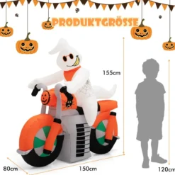 155 cm Hoher Aufblasbarer Halloween-Geist Wasserdichte Gebläse & Sandsäcken