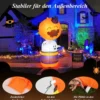 180 cm hoher Aufblasbarer Halloween-Kürbis-Heißluftballon mit Geistern mit LED-Lichtern für drinnen und draußen Innenhof Rasen Horrorhaus Party