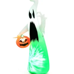 172 cm Hoher Aufblasbarer Halloween-Geist Weißer Geist mit Kürbis für Hof