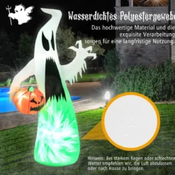 172 cm Hoher Aufblasbarer Halloween-Geist Weißer Geist mit Kürbis für Hof