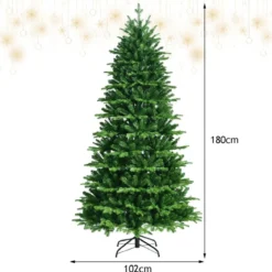 180 cm hoher beleuchteter künstlicher Weihnachtsbaum mit LED-Lichter klappbarer Tannenbaum Grün