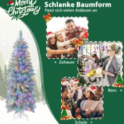 150 cm hoher Beleuchteter Künstlicher Weihnachtsbaum mit LED-Lichtern Grün