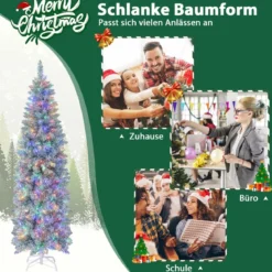 180 cm hoher Beleuchteter Weihnachtsbaum Aufklappbarer Festtagsbaum Grün