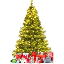 180 cm hoher beleuchteter Weihnachtsbaum Weihnachtsbaum mit 350 LED-Lichtern Grün