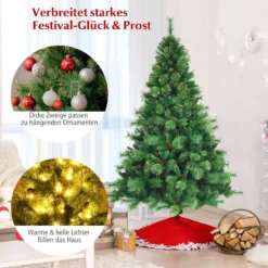 180 cm hoher beleuchteter Weihnachtsbaum Weihnachtsbaum mit 350 LED-Lichtern Grün