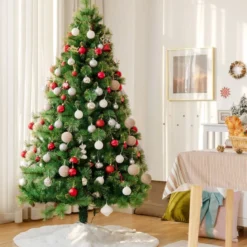 180 cm hoher beleuchteter Weihnachtsbaum Weihnachtsbaum mit 350 LED-Lichtern Grün