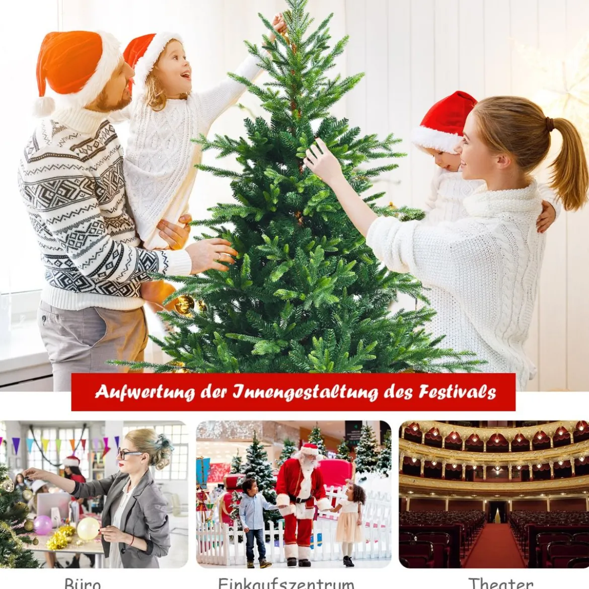 180 cm hoher grüner Klapp-Weihnachtsbaum künstlicher Tannenbaum aus neuem PVC und PE Grün