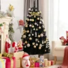 150 cm hoher Halloween- / Weihnachtsbaum schwarzer künstlicher Baum mit lila LED-Lichtern