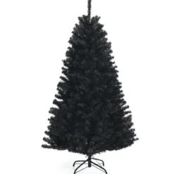150 cm hoher Halloween- / Weihnachtsbaum schwarzer künstlicher Baum mit lila LED-Lichtern