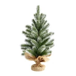 50 cm hoher künstlicher Mini-Weihnachtsbaum Kleiner Weihnachtsbaum für Tisch Grün + Weiß