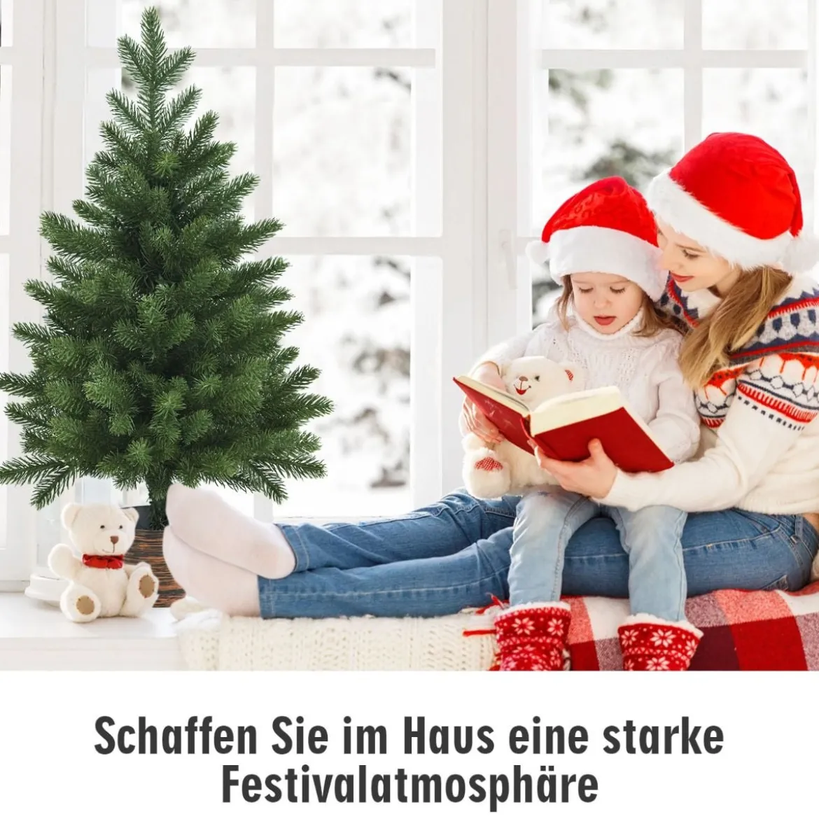 60 cm hoher künstlicher Tischbaum unbeleuchteter künstlicher Weihnachtsbaum Grün
