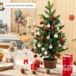 60 cm hoher künstlicher Tischbaum unbeleuchteter künstlicher Weihnachtsbaum Grün