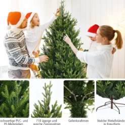 180 cm hoher künstlicher Weihnachtsbaum Tannenbaum Kunstbaum mit klappbarer Metallständer
