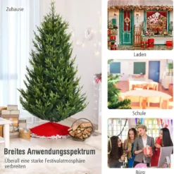 180 cm hoher künstlicher Weihnachtsbaum Tannenbaum Kunstbaum mit klappbarer Metallständer