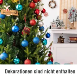 180 cm hoher künstlicher Weihnachtsbaum Tannenbaum Kunstbaum mit klappbarer Metallständer
