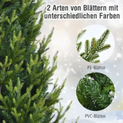 180 cm hoher künstlicher Weihnachtsbaum Tannenbaum Kunstbaum mit klappbarer Metallständer