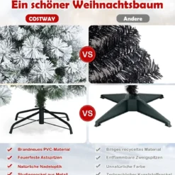 80 cm hoher künstlicher Weihnachtsbaum mit schneebedeckten Zweigen & klappbarem Metallständer