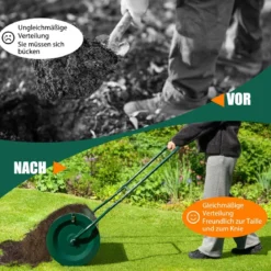 60,5 cm Hoher Kompoststreuer 39 cm Breiter Torfstreuer mit Verbessertem U-förmigen Griff
