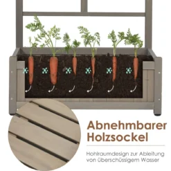 171cm hoher Pflanzkasten mit Spalier erhöhtes Gartenbeet Blumenhalter für den Garten Hof Balkon