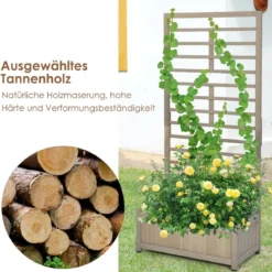171cm hoher Pflanzkasten mit Spalier erhöhtes Gartenbeet Blumenhalter für den Garten Hof Balkon