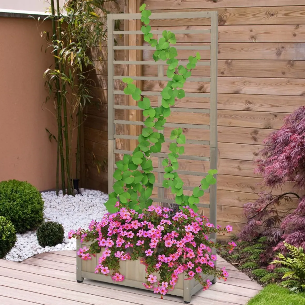 171cm hoher Pflanzkasten mit Spalier erhöhtes Gartenbeet Blumenhalter für den Garten Hof Balkon