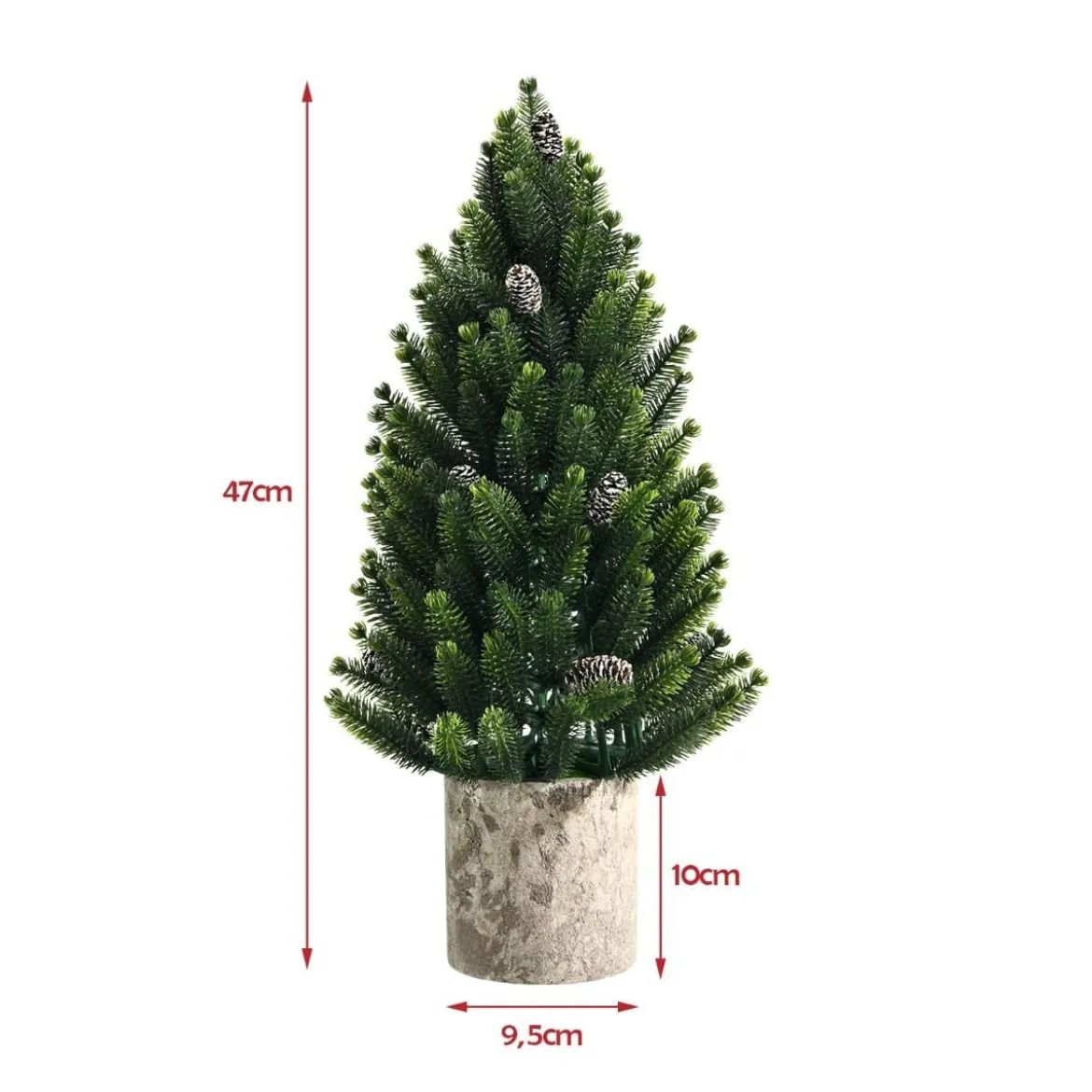 47 cm hoher realistischer Mini-WeihnachtsbaumKünstlicher Tisch-Weihnachtsbaum Grün