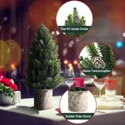 47 cm hoher realistischer Mini-WeihnachtsbaumKünstlicher Tisch-Weihnachtsbaum Grün