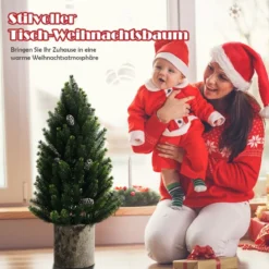 47 cm hoher realistischer Mini-WeihnachtsbaumKünstlicher Tisch-Weihnachtsbaum Grün