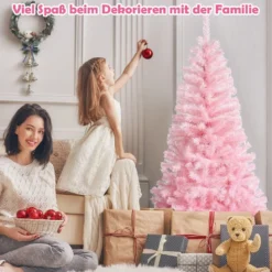 150 cm hoher rosa Weihnachtsbaum voller künstlicher Weihnachtsbaum mit buntem Glitzer