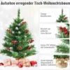 60 cm hoher Tisch-Weihnachtsbaum Realistischer Christbaum mit PVC-Zweigen und Beeren Grün