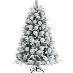 180 cm Hoher Verschneiter Künstlicher Weihnachtsbaum mit 610 PVC- und PE-Zweigen