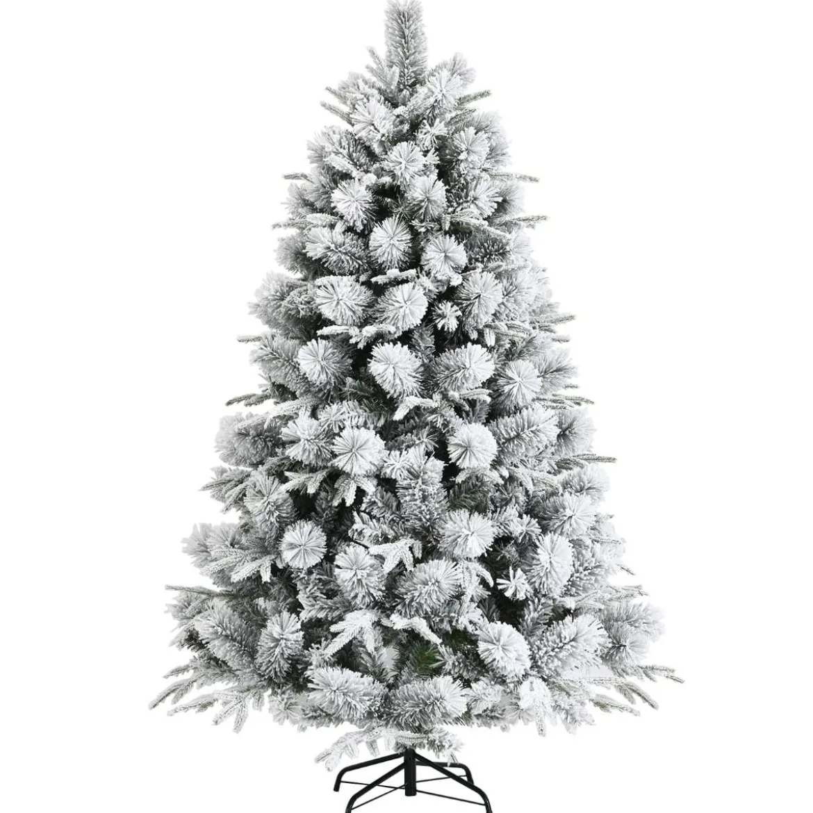 180 cm Hoher Verschneiter Künstlicher Weihnachtsbaum mit 610 PVC- und PE-Zweigen
