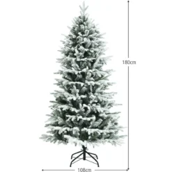 180 cm hoher verschneiter künstlicher Weihnachtsbaum mit Schnee Christbaum 1870 PVC&PE Zweigen