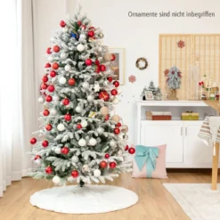 180 cm hoher verschneiter künstlicher Weihnachtsbaum mit Schnee Christbaum 1870 PVC&PE Zweigen