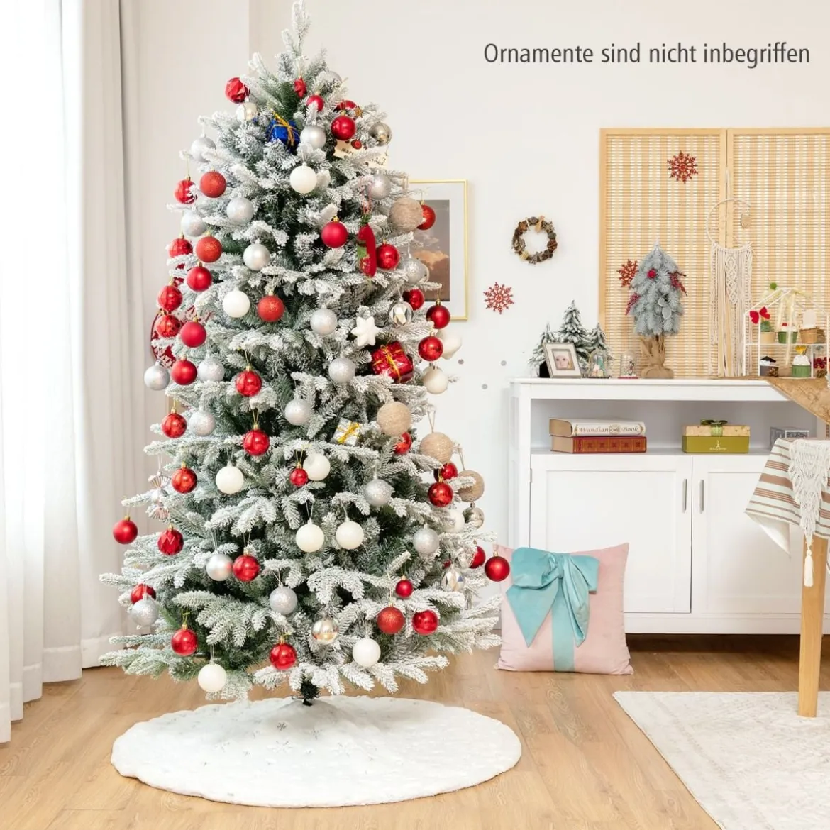 180 cm hoher verschneiter künstlicher Weihnachtsbaum mit Schnee Christbaum 1870 PVC&PE Zweigen