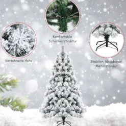 180 cm Hoher Verschneiter Schlanker Weihnachtsbaum Künstlicher Weihnachtsbaum