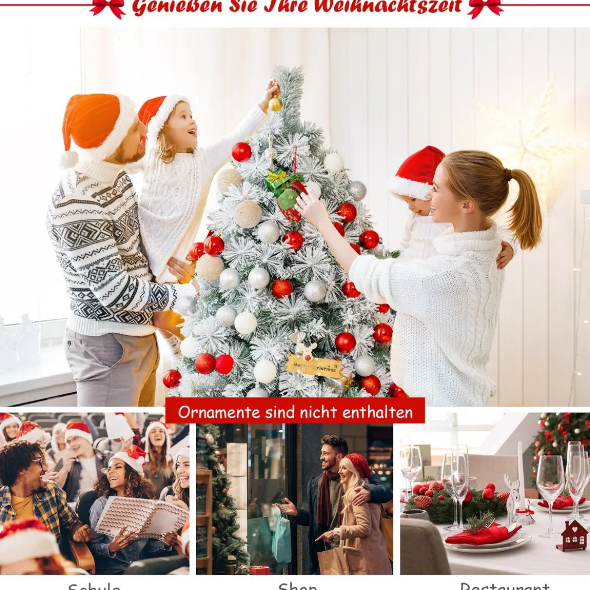 180 cm Hoher Verschneiter Schlanker Weihnachtsbaum Künstlicher Weihnachtsbaum